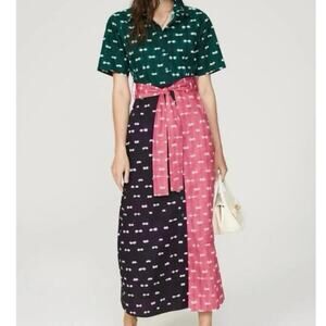 Busayo Polka Dot Shirt maxi cotton Dress Size 4